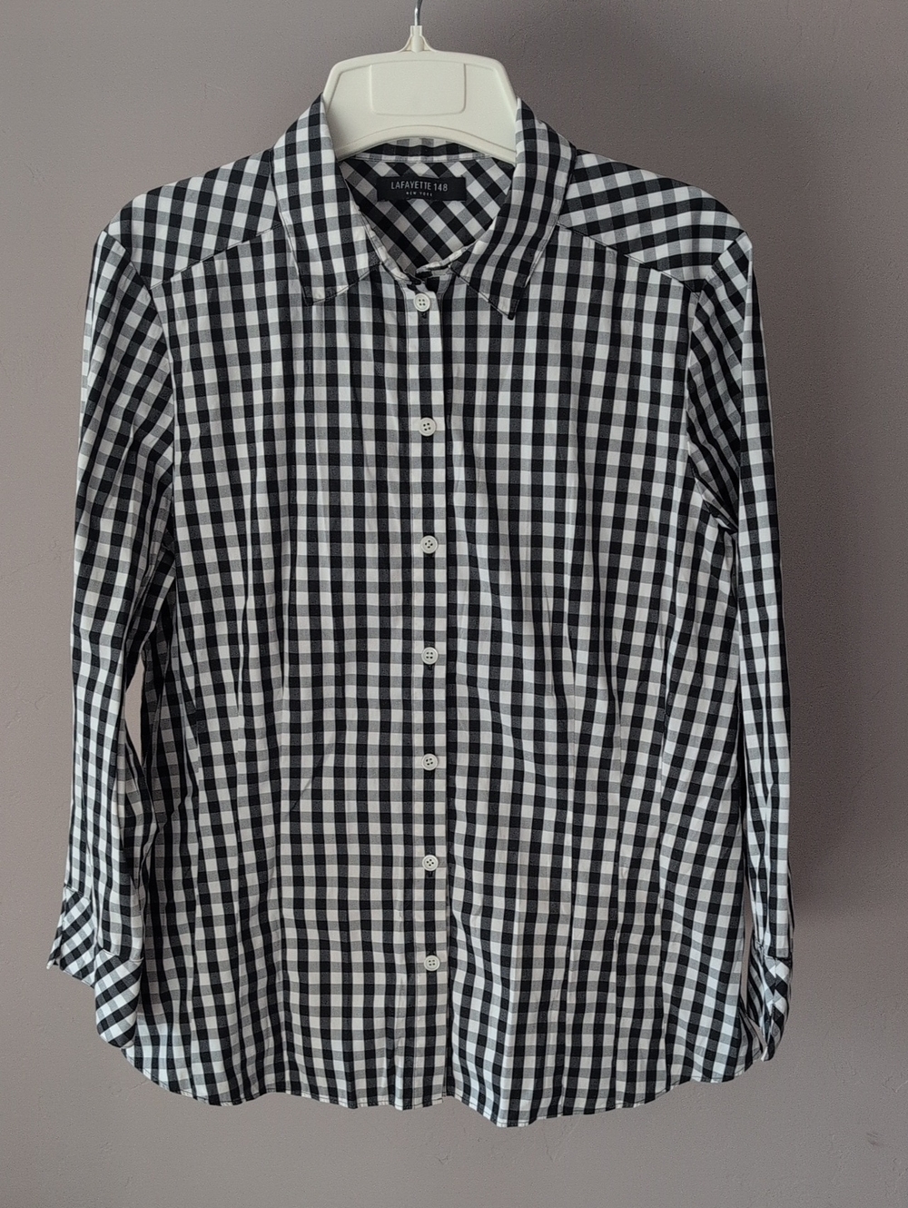 Lafayette 148 Gingham Button Down Shirt